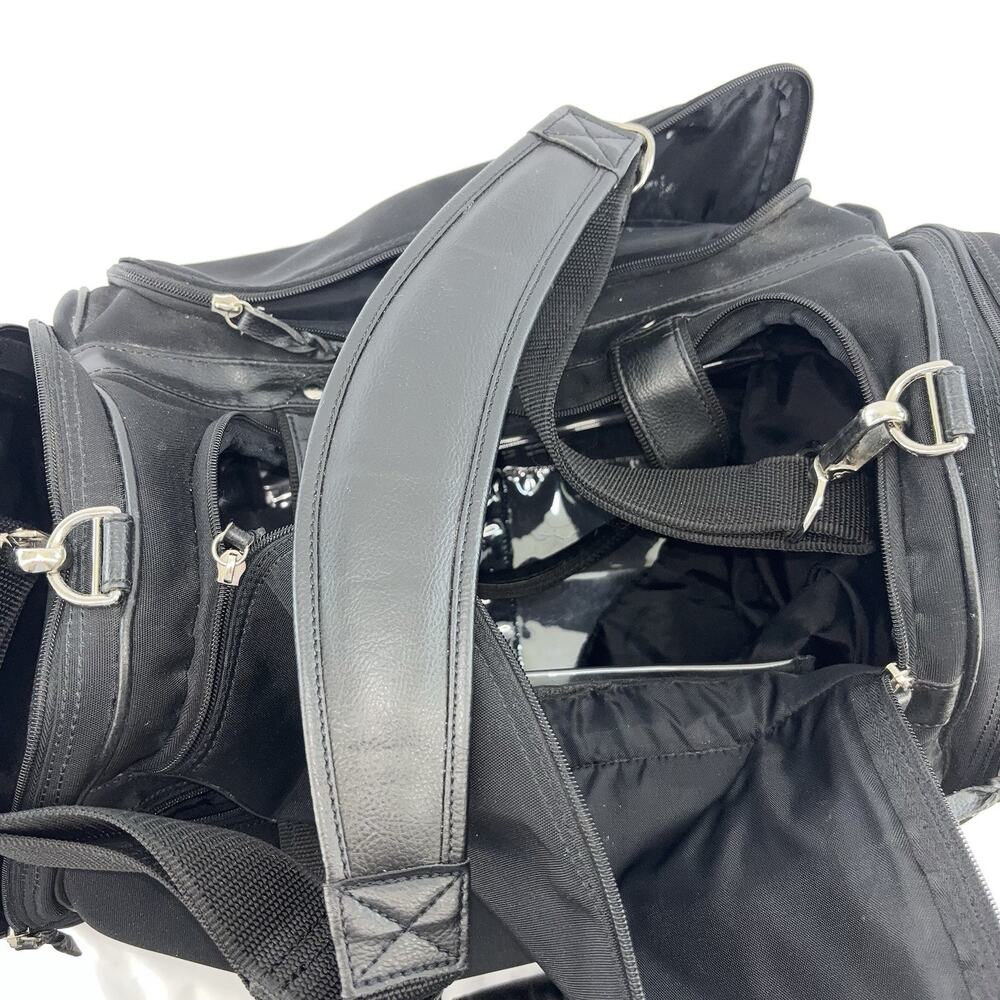 Carry On Travel weekend duffle bag By Chicos Blk W/shoulder Strap - Picture 9 of 11